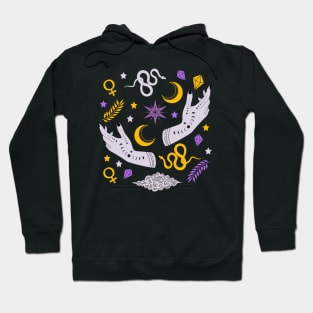 Modern Witch Wicca Occult Witchy Symbols Edit Hoodie